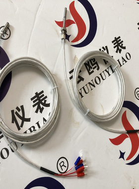 双支端面热电阻WZPM2-201镀银四氟六线PT100双芯铂热电阻WZCM