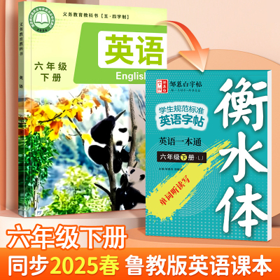 2025鲁科版五四制英语字帖六年级下册课本同步鲁教版单词表同步临摹衡水体练字帖初中生初一英文单词短文句子词汇写作文练习练字本