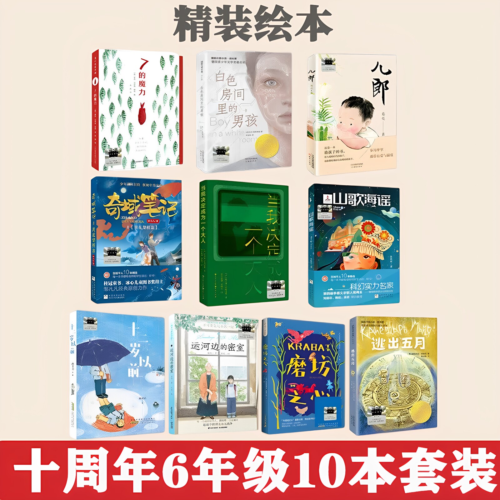 《十周年6年级10本套装》（运河边+黄花梨+儿郎+当我决定+白色房间+逃出五月+磨坊之心+7的魔力+山歌海谣+十二岁）