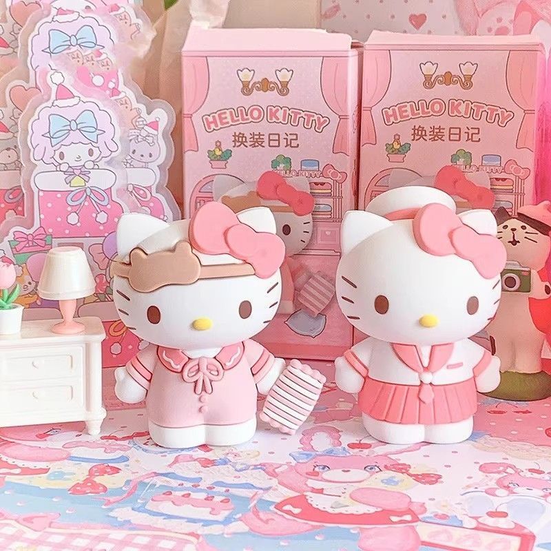 凯蒂猫换装日记手办潮玩摆件盲盒潮玩盲盒