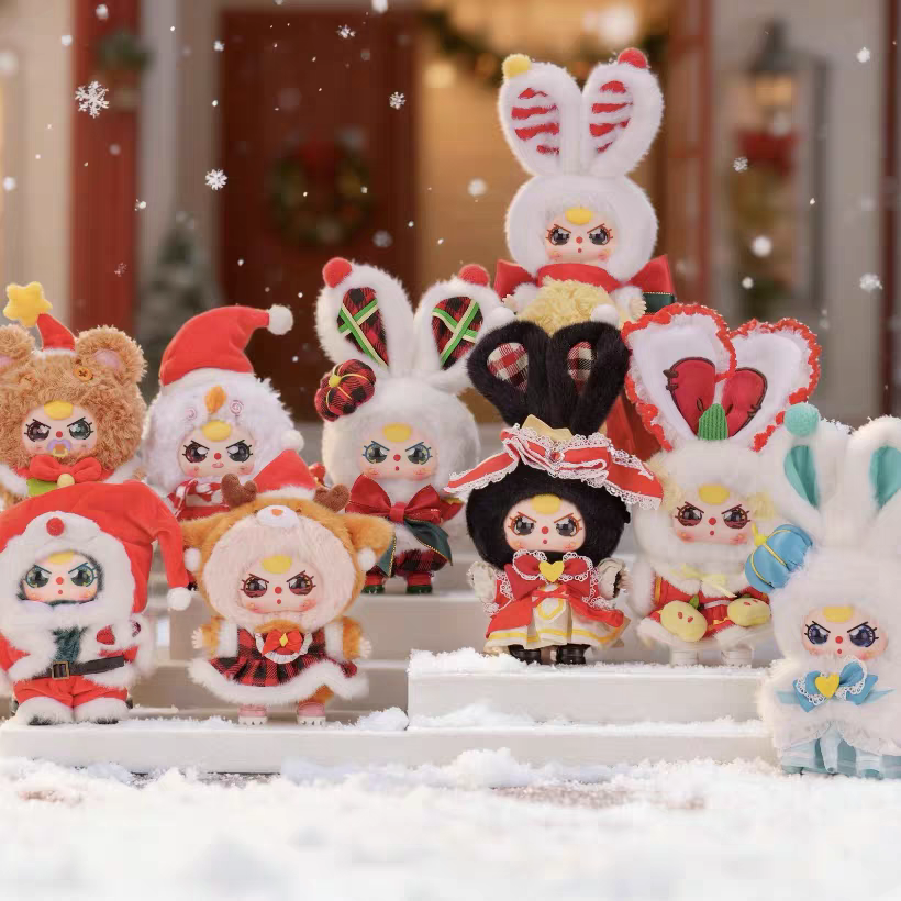 Baby three娃三岁Merry Christmas圣诞快乐毛绒公仔摆件盲盒礼物