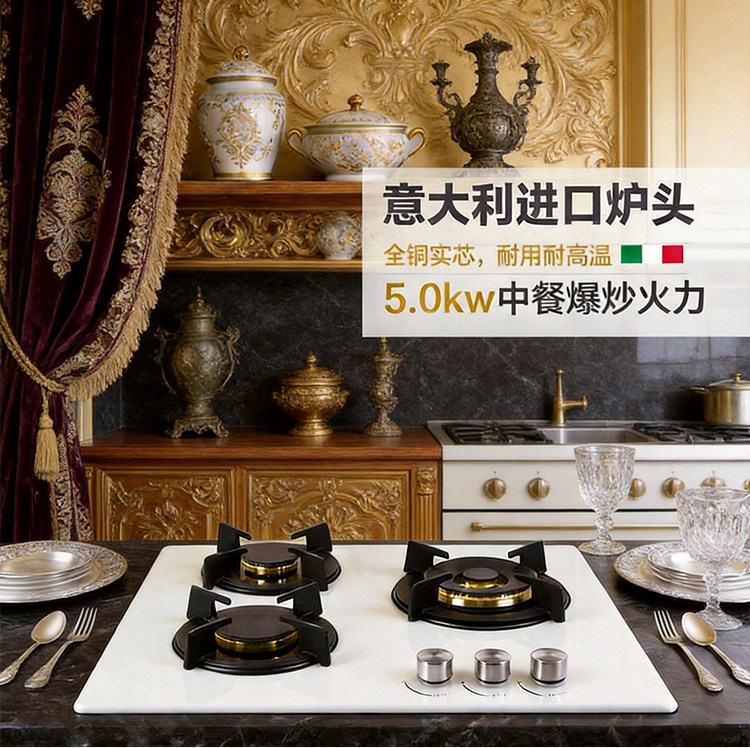 德国家用猛火燃气灶嵌入式天然气灶5KW大火力一级能效煤气灶炉灶
