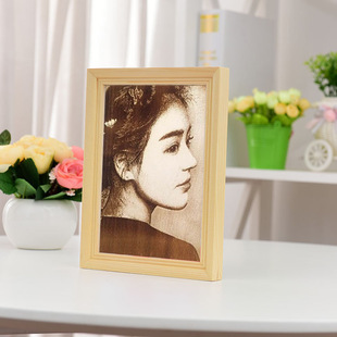 微雕木刻画直供空白木刻画相框生日礼物木板装裱实木相框