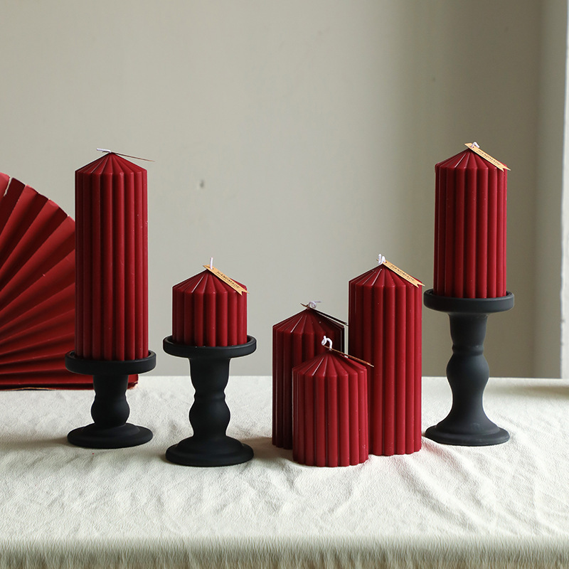 复古酒红香薰蜡烛浪漫喜烛