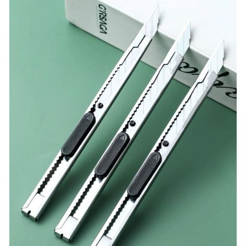 金属美工刀拆快递小刀壁纸刀片小型削笔J刀专用刻刀笔便携式不锈