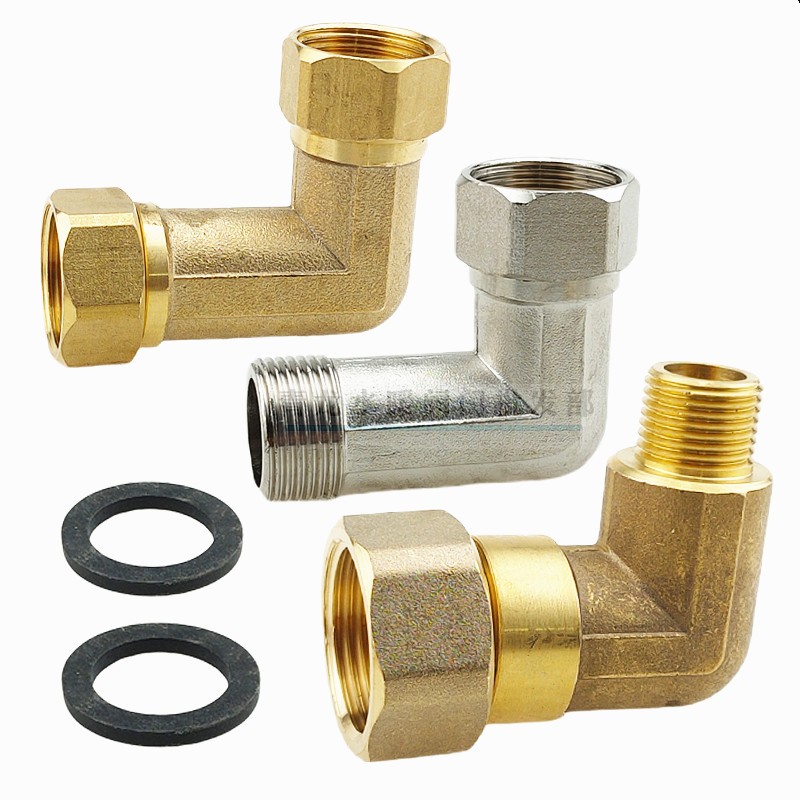 全铜双内丝活接弯k头内外丝活接弯头水暖热水器接头4分6分1寸螺纹