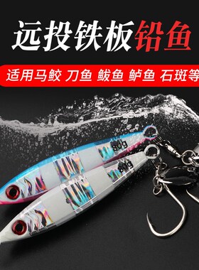 TWM 小胖墩海钓路p亚夜光铁板路亚轴承亮片噪音亮片单钩鲅鱼刀鱼