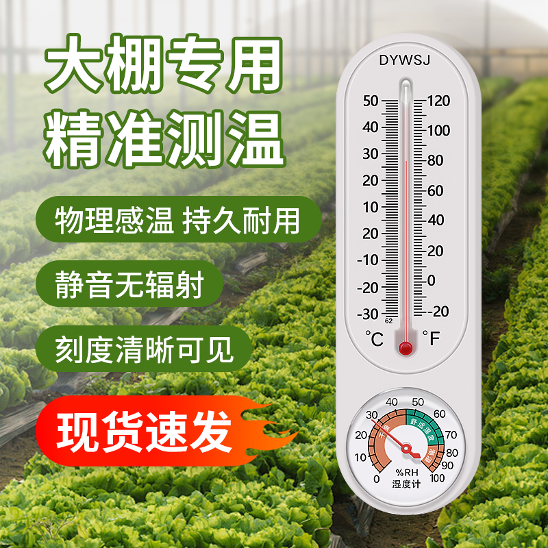 温度计室内蔬菜大棚养殖种植专y用温湿度计家用干湿度表检测器监