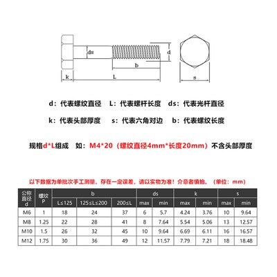 304不锈钢半牙外六角螺丝钉DIN931加大螺栓螺杆M6MM8M10M12M14-M2