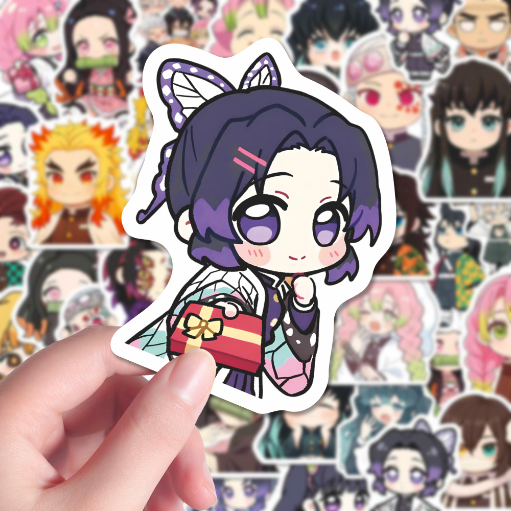 124张Q版鬼灭之刃贴纸卡通二次元表情包贴炭治郎祢豆子蝴蝶忍周边