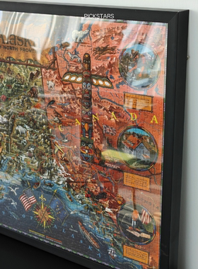 年货好物 正版 现代极简风格环保PS材质单面拼图框 50X70黑色主题