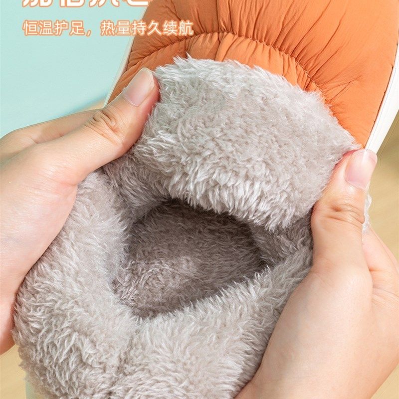 老人棉拖鞋防滑包跟冬季新款室内居家防水加绒加厚棉鞋男女士外穿