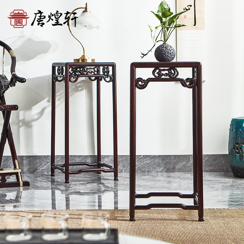 明清古典血檀花架花几香几中式实木摆件盆景架客厅阳台落地置物架