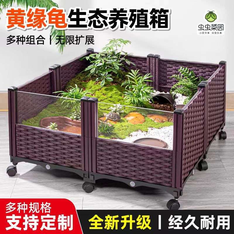 40款黄缘龟专用饲养箱陆龟半水龟缸生态造景箱 安缘台缘养殖箱