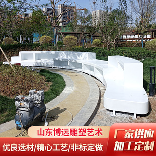 大型景观玻璃钢坐凳创意休闲座椅商场公园小区异形树池玻璃钢座椅