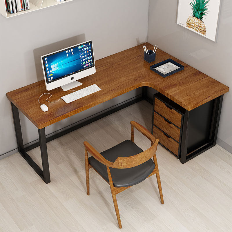 实木L型书桌转角电脑台式拐角靠墙角卧室工作台家用客厅办公桌子