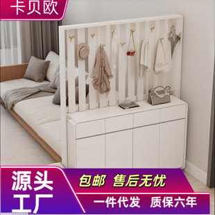轻奢风挂衣架鞋 柜一体简约现代储物柜家用门口隔断柜衣帽柜玄关柜