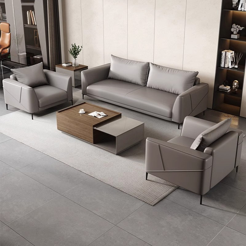 办公室小型简约现代会客公司贵宾接待洽谈区三人位沙发