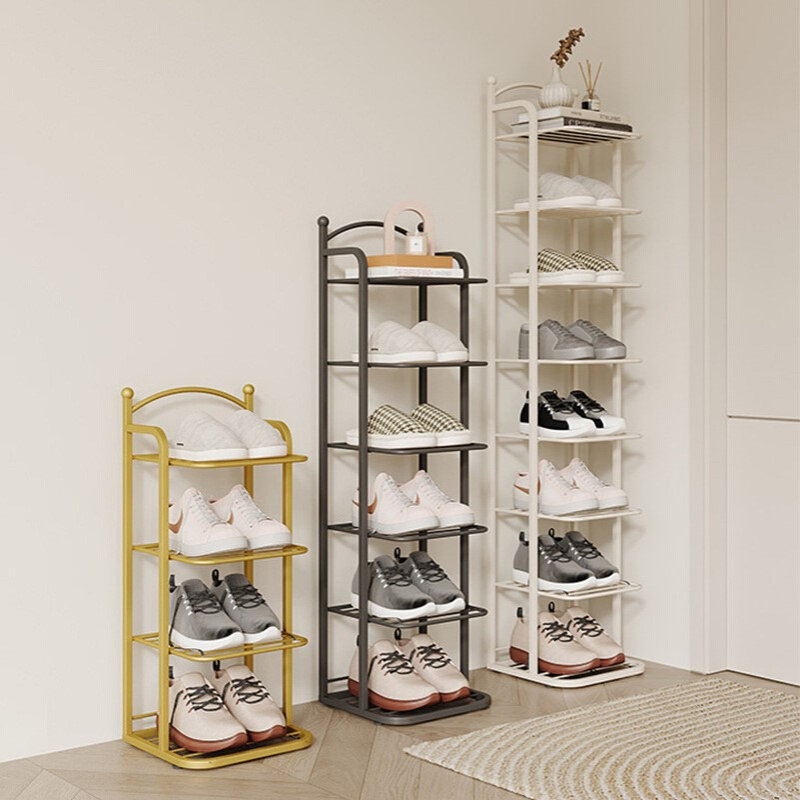 家用多层门口窄小鞋架入户门鞋柜铁艺置物架小户型简易收纳鞋架子