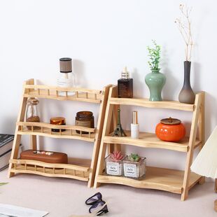 木制多层收纳架梯形摆摊展示架装饰置物架厨房多功能调料整理架子