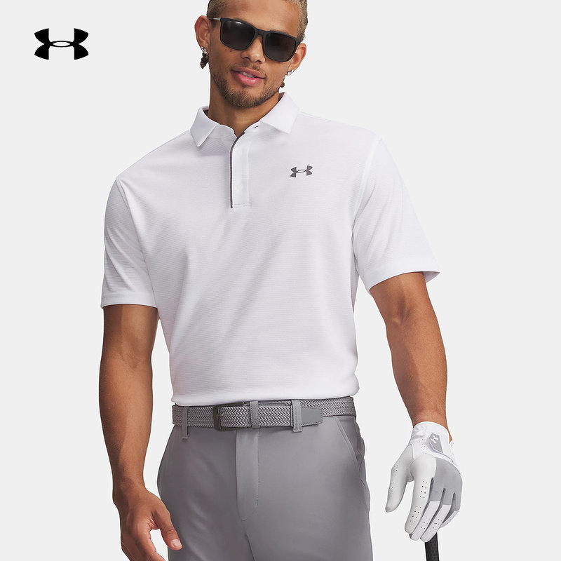 安德玛春夏男士宽松透气休闲运动高尔夫短袖t恤polo衫12901