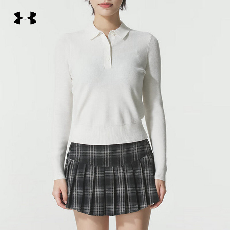 安德玛UA秋冬新款女子高尔夫运动休闲长袖polo针织衫60056