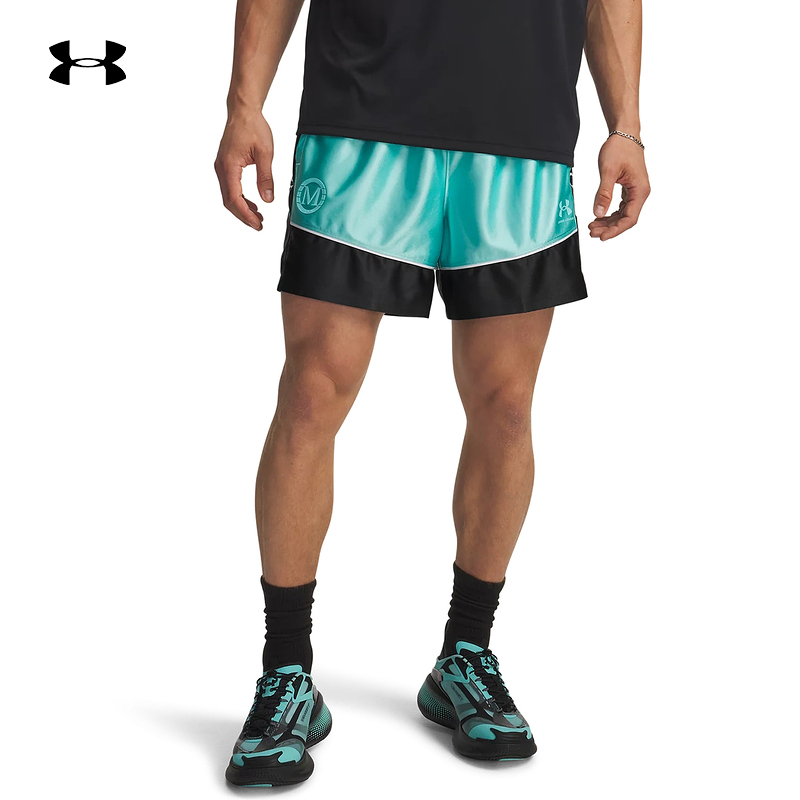 安德玛UA x Mansory联名Terrace休闲运动透气抽绳短裤6009088-425