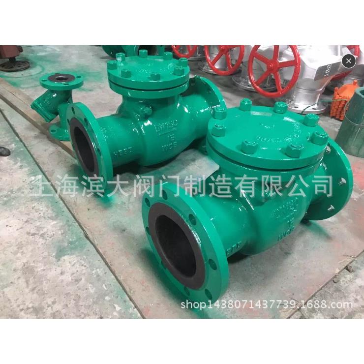 H44J-10/16C旋启式衬胶止回阀铸铁/铸钢衬胶单向阀DN25-250