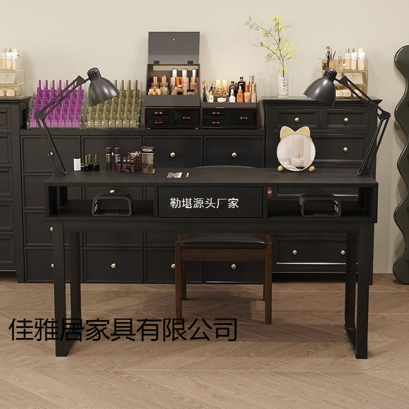美式复古夹灯孔美甲桌经济型