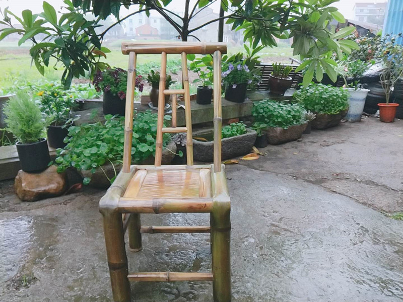 K8竹制中式复古手工靠背餐椅