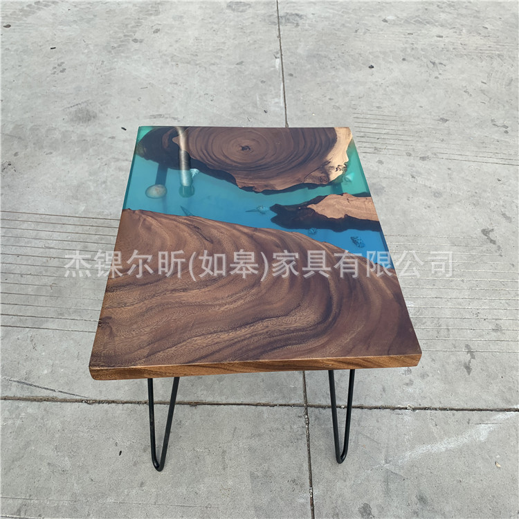 胡桃木树脂河流桌面定制