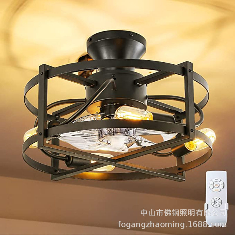 复古美式工业风铁艺吸顶灯现货