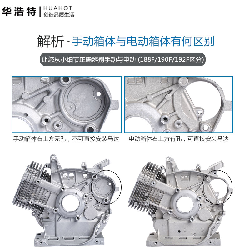 汽油发电机配件154F168F170F177F190F汽油机箱体缸体微耕机配件