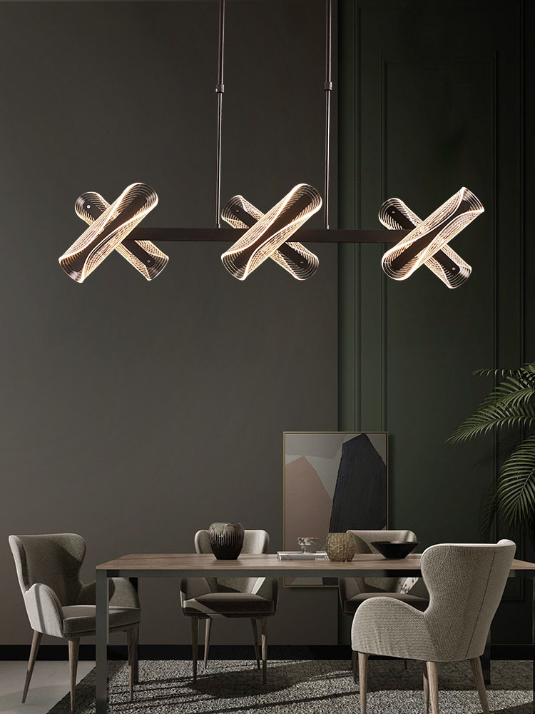餐厅吊灯现代简约创意吧台led长条灯北欧轻奢餐桌吊灯2020新款