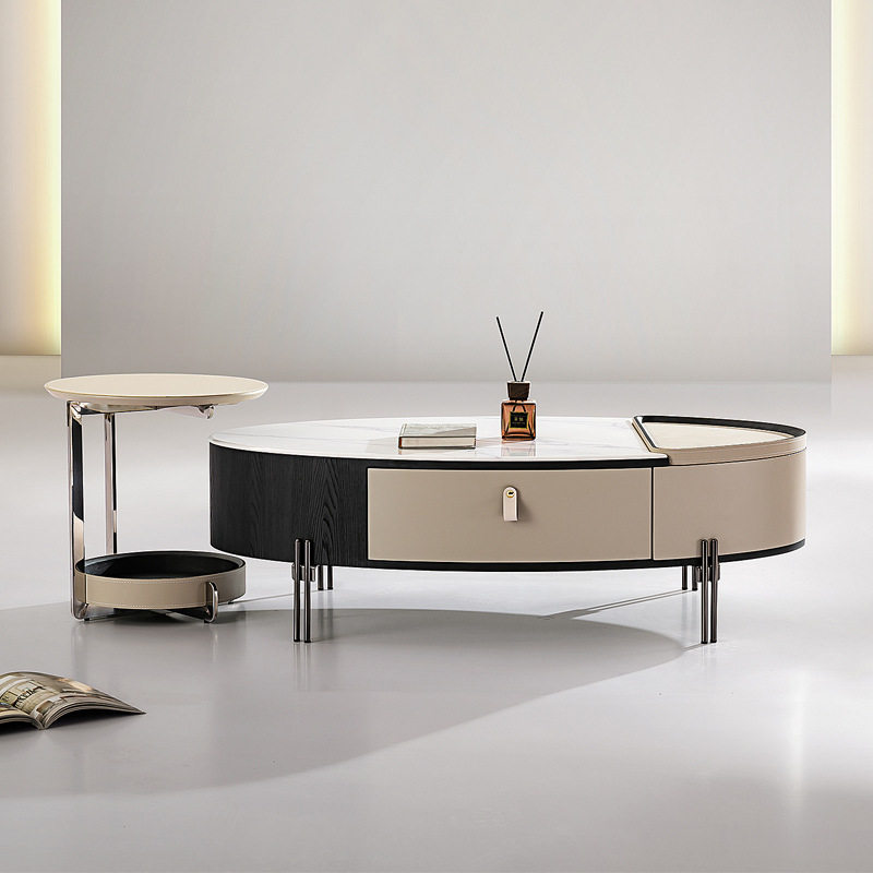 意式设计师茶几组合家用大容量客厅储物收纳柜高端别墅简约风茶几