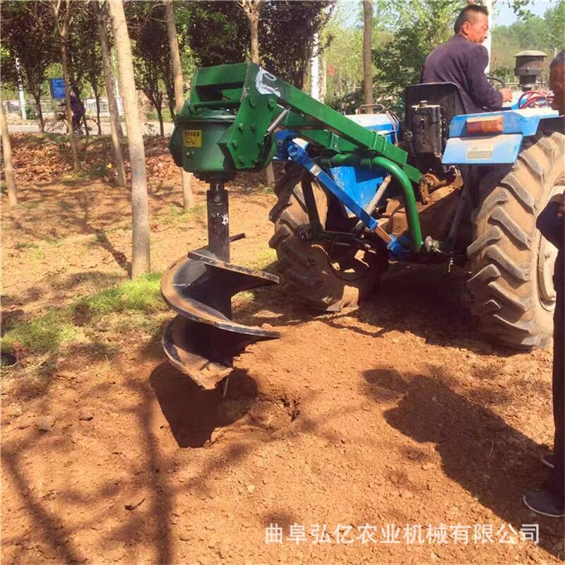 四轮拖拉机悬挂螺旋钻坑机立杆埋桩钻地机硬地大马力植树打窝机