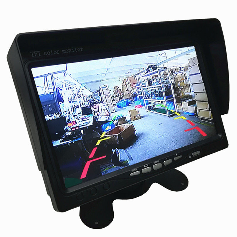 7寸仪表台式支架车载显示屏12V小C车24V货车防水镜头夜视倒车影像