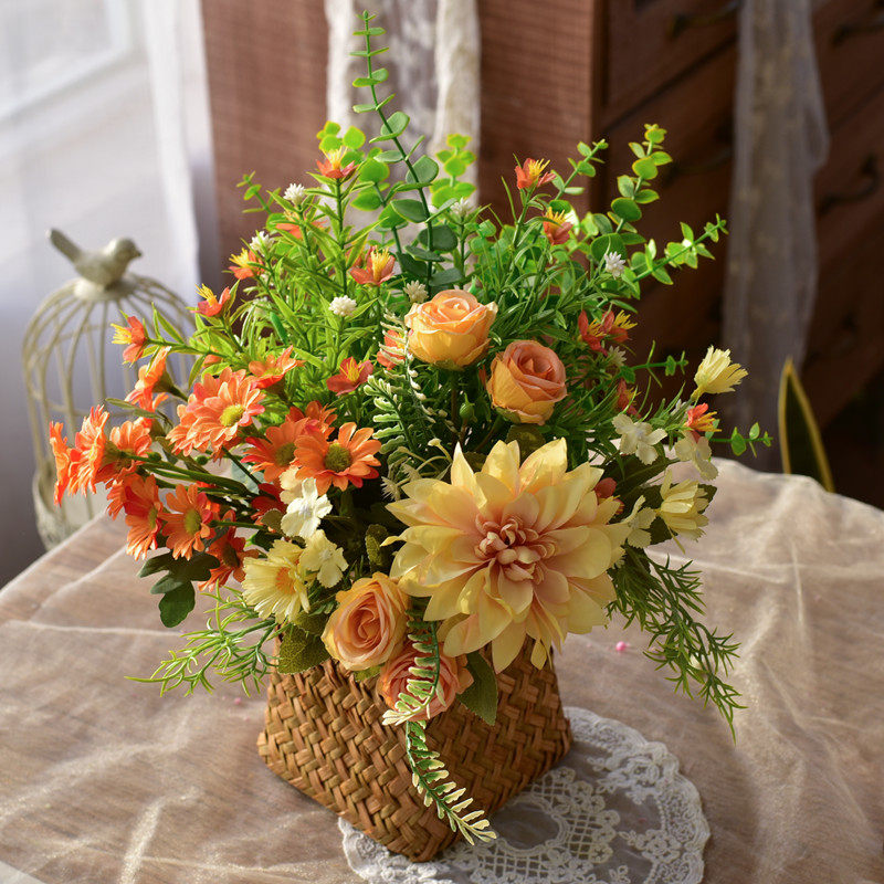 美式乡村假花仿真花室内家居干花摆件G客厅玫瑰雏菊餐桌装饰品摆,家居饰品,仿真花/假花,淘宝优惠券,粉丝福利购,淘宝优惠卷