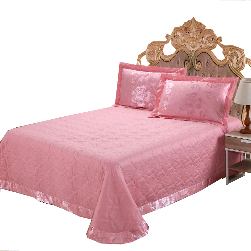 欧式床单床套纯棉绗缝夹棉婚庆A红床盖单件全棉加厚床罩双人床床