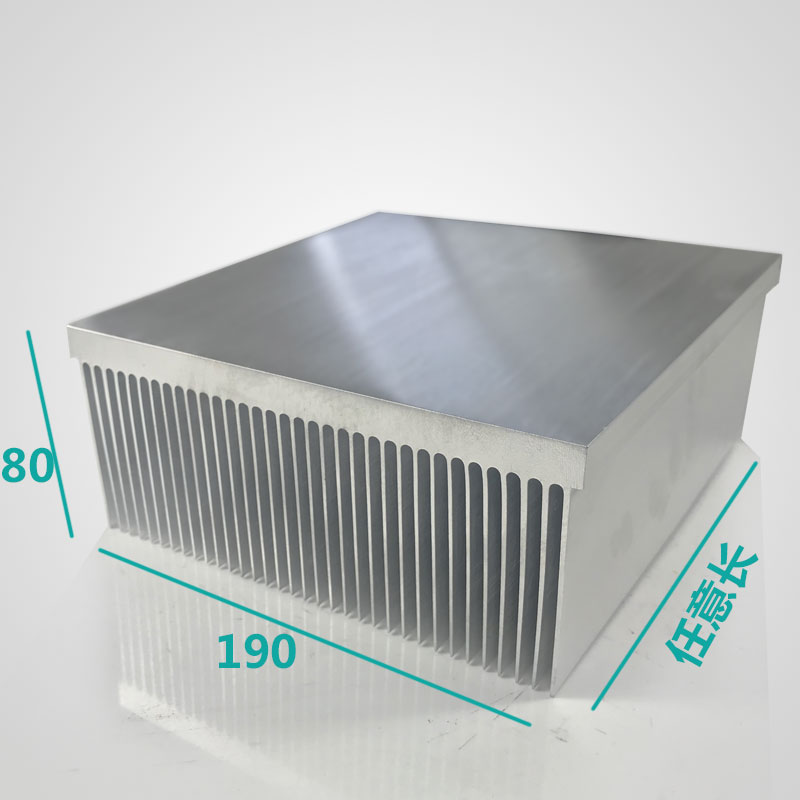 铝型材散热片大功率密齿铝合金散热器宽190高P80长度任意来图加工