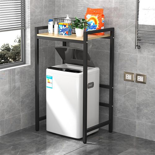 波轮洗衣机上方置物架阳台落地专用翻盖J滚筒收纳架金属免打孔架