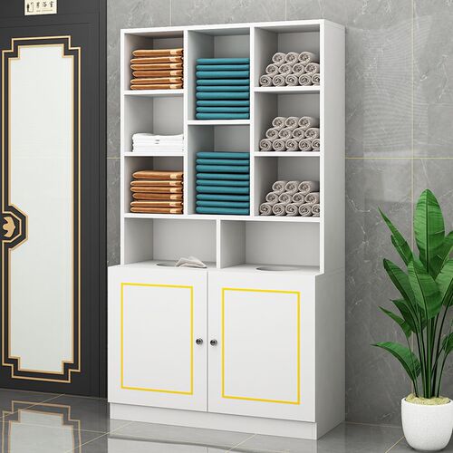 木质毛巾柜美f发店理发店专用浴室洗车发廊美容院化妆品储物柜货