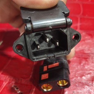 电动车充电品字头转QS8S防打火公D母充电器转接线转换头连接线接