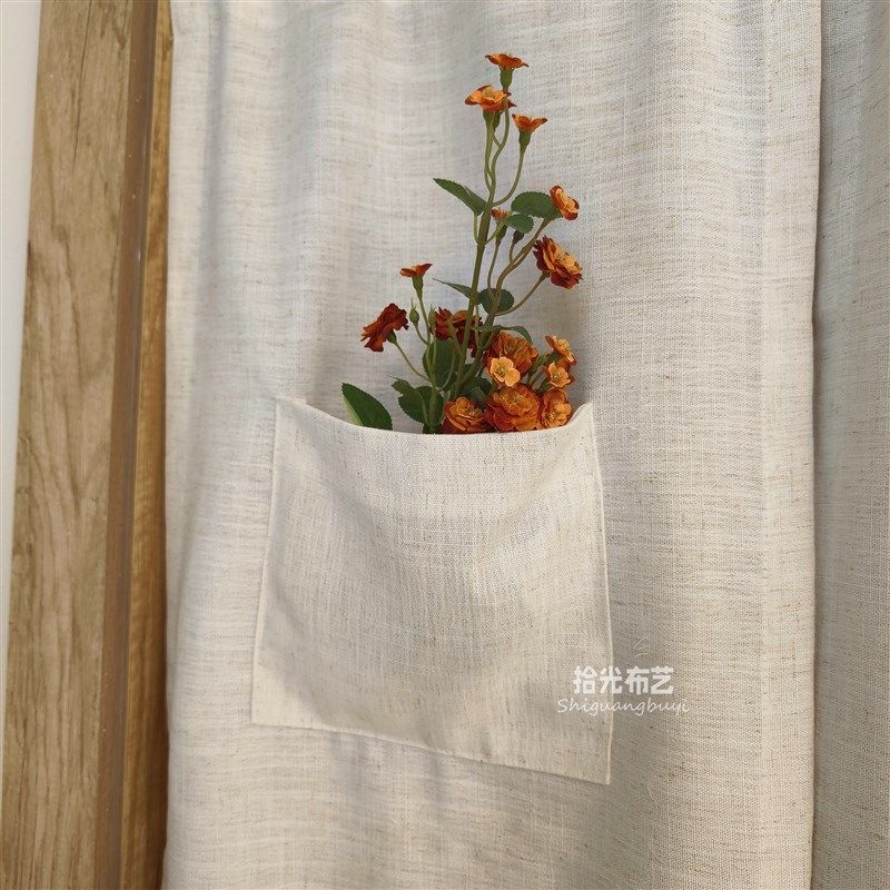 日式分片式门帘亚k麻色棉麻文艺入户玄关主卧门隔断帘风水帘免打