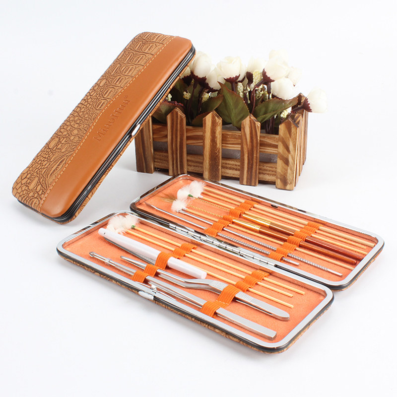 扬州采耳工具15件 挖耳t勺耳扒鹅毛棒发光耳勺掏耳朵工具采耳套装