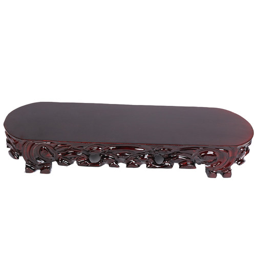 A041长条形扁长形奇石底座实木底座可挖槽玉奇R石头木底座子托摆