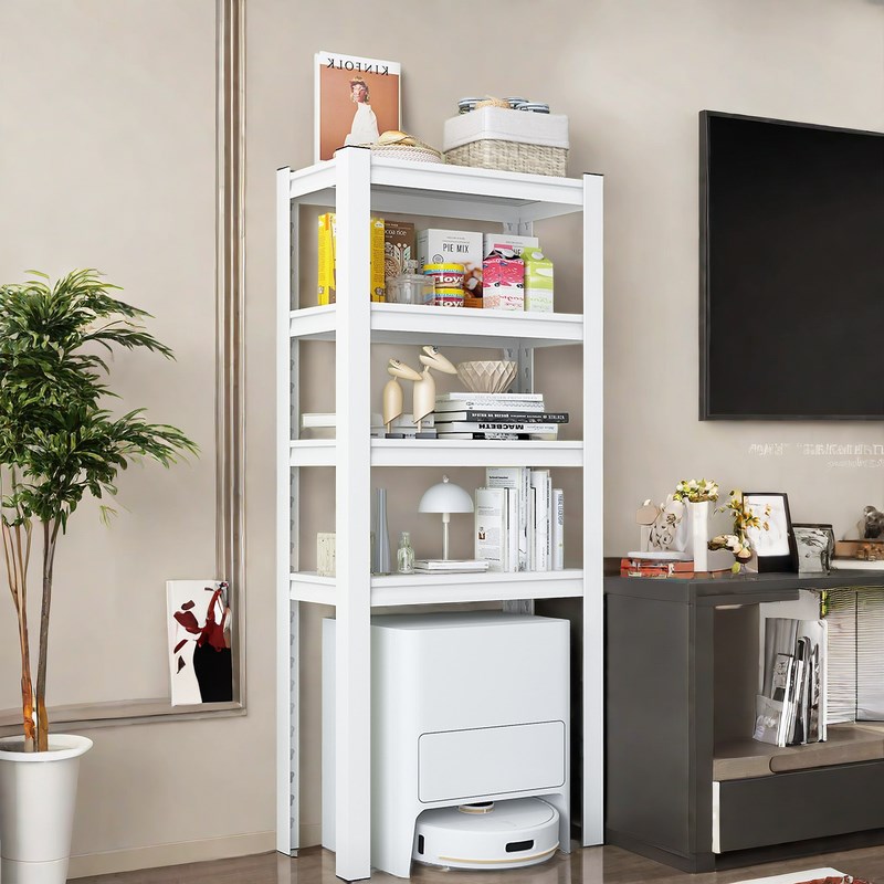 扫地机器人置物架下空式阳台家用铁艺储物黑色P多层上方落地收纳