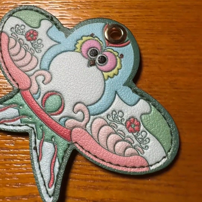 国风趣味风筝皮革卡套钥匙扣一体新款可爱小燕子挂件2025