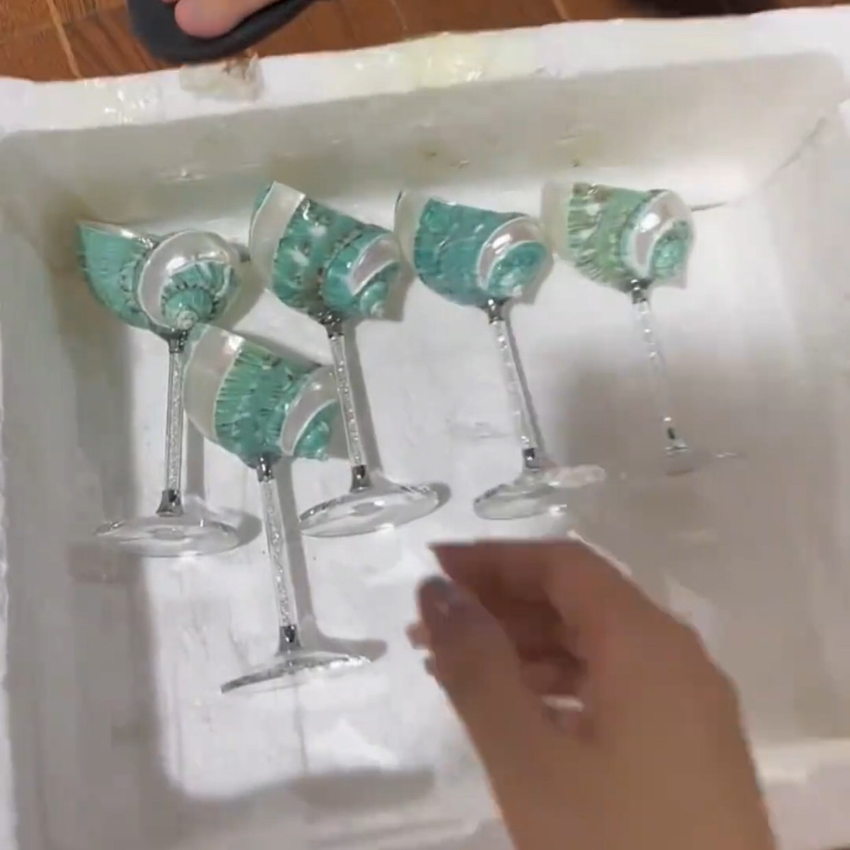 杯绿蝾螺杯红酒杯咖啡杯520礼物节日礼品ins透明玻璃轻奢豪华海螺