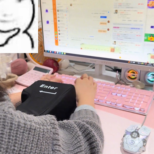 超大号回车键新款黑色2025程序员办公室解压神器键盘按键发泄减压